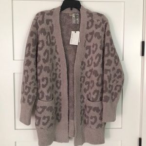 Barefoot Dreams CozyChic Leopard Cardigan size S